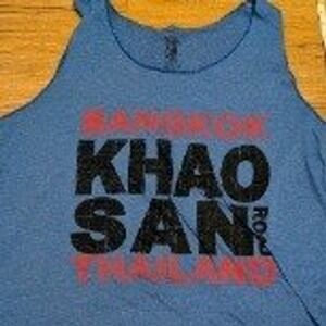 Chang Suk Bangkok Khao San Road Thailand Tank Top Blue Heather Mens 2XL